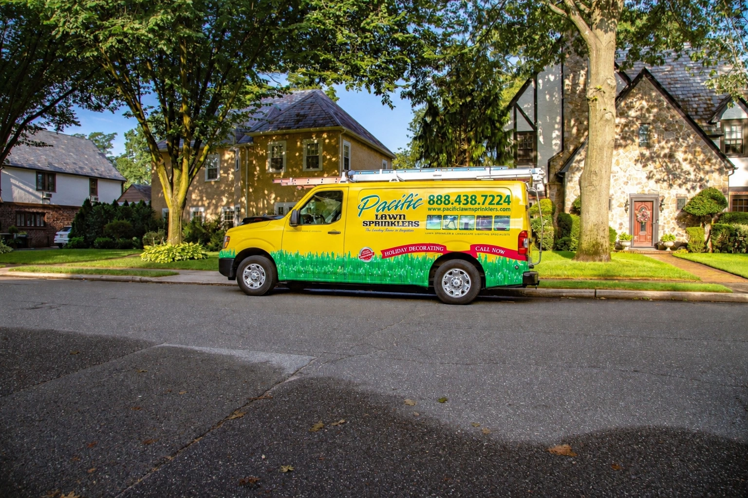 Pacific Lawn Sprinklers service van